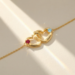 Load image into Gallery viewer, Birthstone Keepsake Name Heart Bracelet