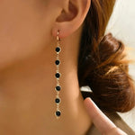 Load image into Gallery viewer, Gem Drop Hoop Earrings