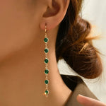 Load image into Gallery viewer, Gem Drop Hoop Earrings
