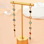 Load image into Gallery viewer, Gem Drop Hoop Earrings