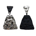Load image into Gallery viewer, Geometric Textured Black and White Earrings