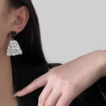Load image into Gallery viewer, Geometric Textured Black and White Earrings