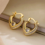 Load image into Gallery viewer, Glamorous Diamond Heart Earrings