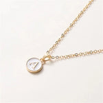 Load image into Gallery viewer, Gold Accented Circle Letter Initial Necklace