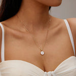 Load image into Gallery viewer, Gold Accented Circle Letter Initial Necklace