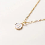 Load image into Gallery viewer, Gold Accented Circle Letter Initial Necklace