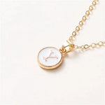Load image into Gallery viewer, Gold Accented Circle Letter Initial Necklace