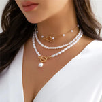 Load image into Gallery viewer, Classy Beaded Pearl Necklace Stacks