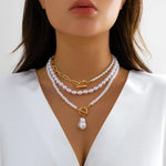 Load image into Gallery viewer, Classy Beaded Pearl Necklace Stacks