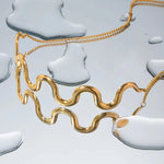 Load image into Gallery viewer, Gold Wavy Statement Bracelet and Necklace
