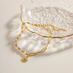 Load image into Gallery viewer, Golden Paperclip Boho Sun Bracelet