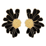 Load image into Gallery viewer, Half Flower Enamel Earrings