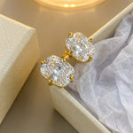 Load image into Gallery viewer, Chunky Rectangle Diamond Stud Earrings