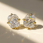 Load image into Gallery viewer, Chunky Rectangle Diamond Stud Earrings