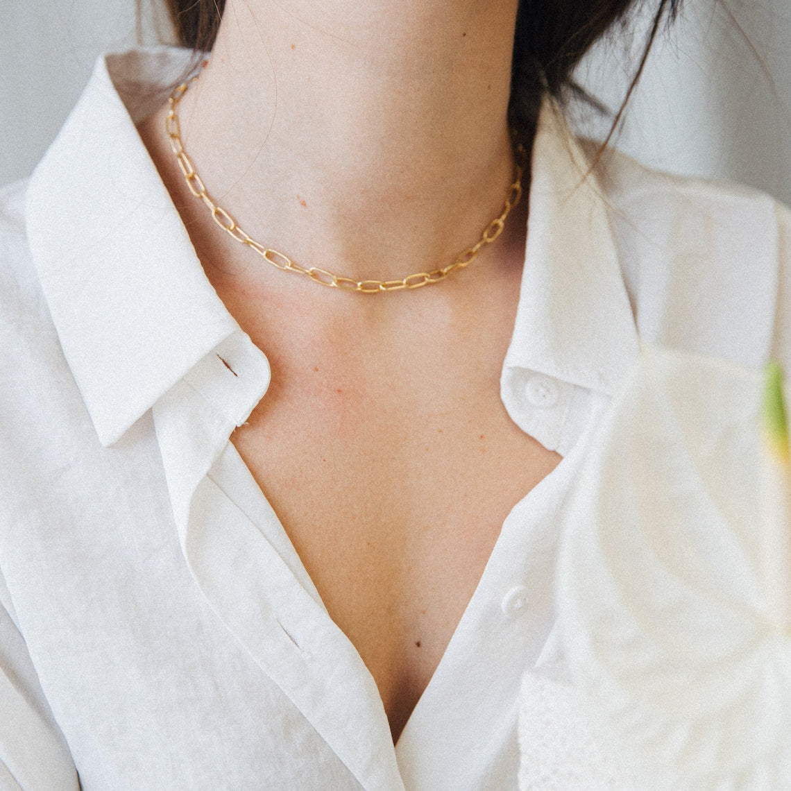 Clip chain link layer link necklace