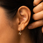 Load image into Gallery viewer, Diamond Letter Earrings Dainty Huggie Earrings