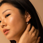 Load image into Gallery viewer, Diamond Letter Earrings Dainty Huggie Earrings