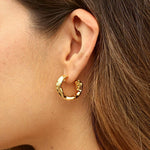 Load image into Gallery viewer, Bezel Ring Earrings Dainty Earrings