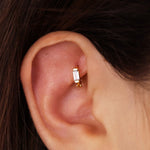 Load image into Gallery viewer, Diamond Ear Cuff Baguette Cartilage Earrings