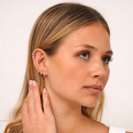 Load image into Gallery viewer, Minimalist CZ Hoop Set Huggie Hoop Earrings