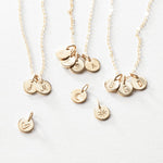 Load image into Gallery viewer, Dainty Initial Necklace Personalised Disc Pendant
