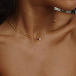 Load image into Gallery viewer, Dainty Diamond Necklace Stone Set Necklace