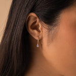 Load image into Gallery viewer, Birthstone Drop Huggies Rhinestone Earrings
