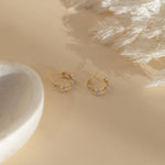 Load image into Gallery viewer, Monument Earrings Ivy Flower Hoop Earrings