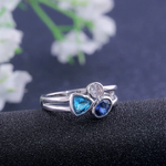 Load image into Gallery viewer, Dainty Blue Crystal Vintage Ring