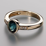 Load image into Gallery viewer, Luxurious Blue Crystal Vintage Ring in Gold