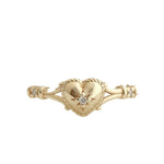 Load image into Gallery viewer, Heart Ring With Dainty Crystal Design in Gold