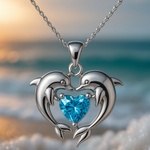 Load image into Gallery viewer, Classic Opal Dolphin Necklace in Silver