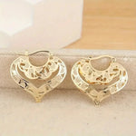 Load image into Gallery viewer, Intricate Open Heart Golden Earrings