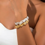 Load image into Gallery viewer, Irregular Crumbled Textured Bangle Bracelet