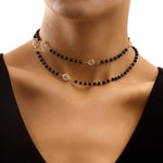 Load image into Gallery viewer, Layered Black Crystal Necklace