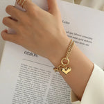 Load image into Gallery viewer, Layered Chain and Paperclip Heart Bracelet