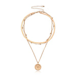 Load image into Gallery viewer, Layered Floral Pendant Herringbone & Dainty Necklaces Stack