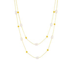 Load image into Gallery viewer, Layered Pearl Gold Beaded Necklace