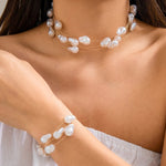 Load image into Gallery viewer, Layered Strung Pearls Bracelet and Necklace