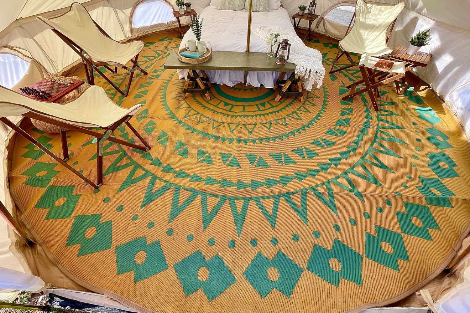 LIFE IN TENTS Bell Tents 5 Meter / 16ft Diameter Life In Tent Boho Style Bell Tent Floor Matting Cover | 16' (5M)- LITBSBTFMC