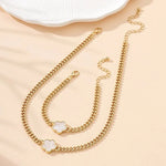 Load image into Gallery viewer, Lucky Clover Cuban Chain Necklace and Bracelet Set