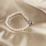 Load image into Gallery viewer, Magnetic Heart Pearl Choker Necklace and Bracelet