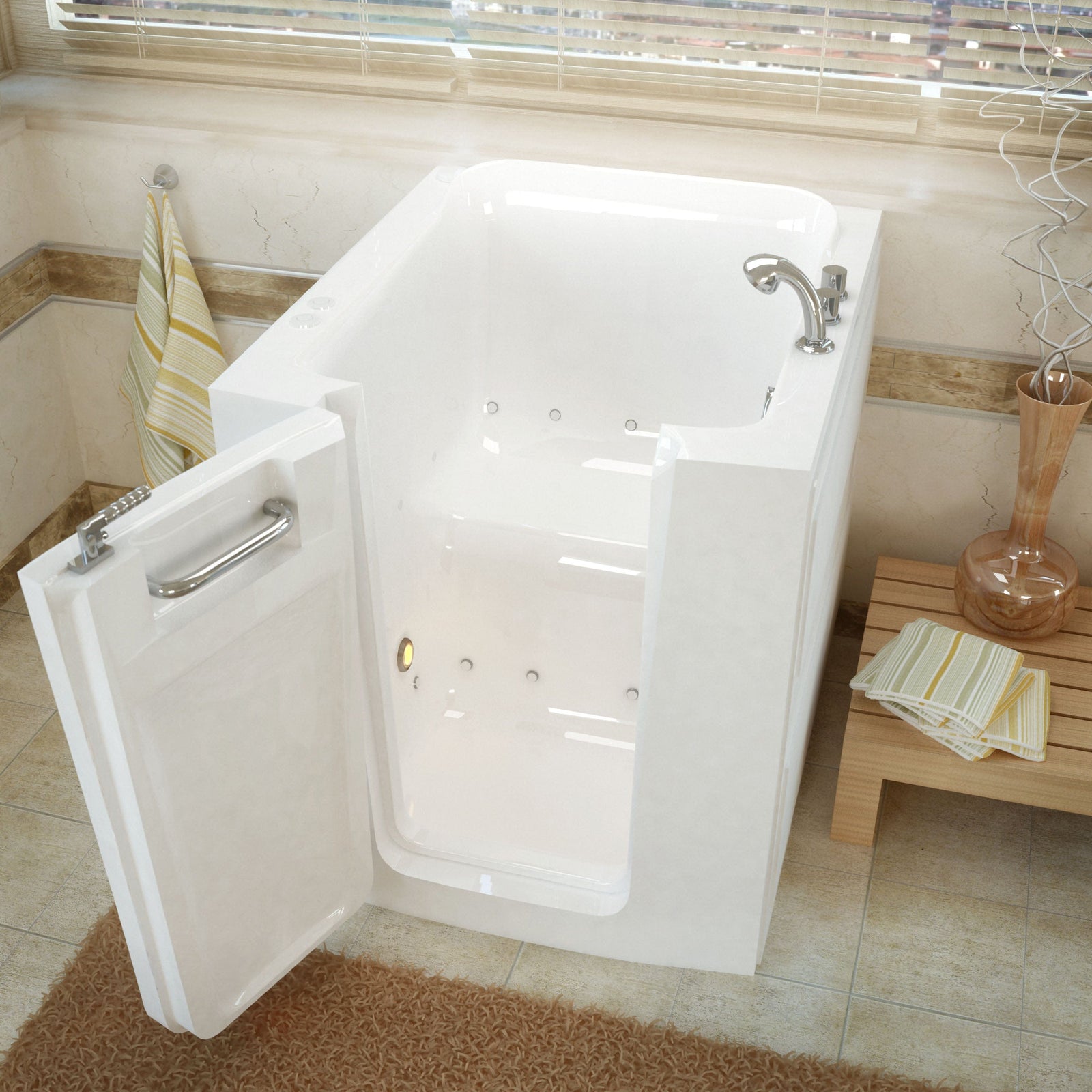 MEDITUB Outward Swinging Tub Left / Air MediTub 32 x 38 Walk-In Bathtub - 3238