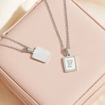 Load image into Gallery viewer, Minimal Accented Pearl Letter Initial Necklace