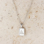 Load image into Gallery viewer, Minimal Accented Pearl Letter Initial Necklace