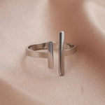 Load image into Gallery viewer, Minimal Adjustable Asymmetric Open Bar Ring