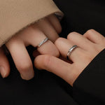 Load image into Gallery viewer, Minimal Wave Textured Couples Rings