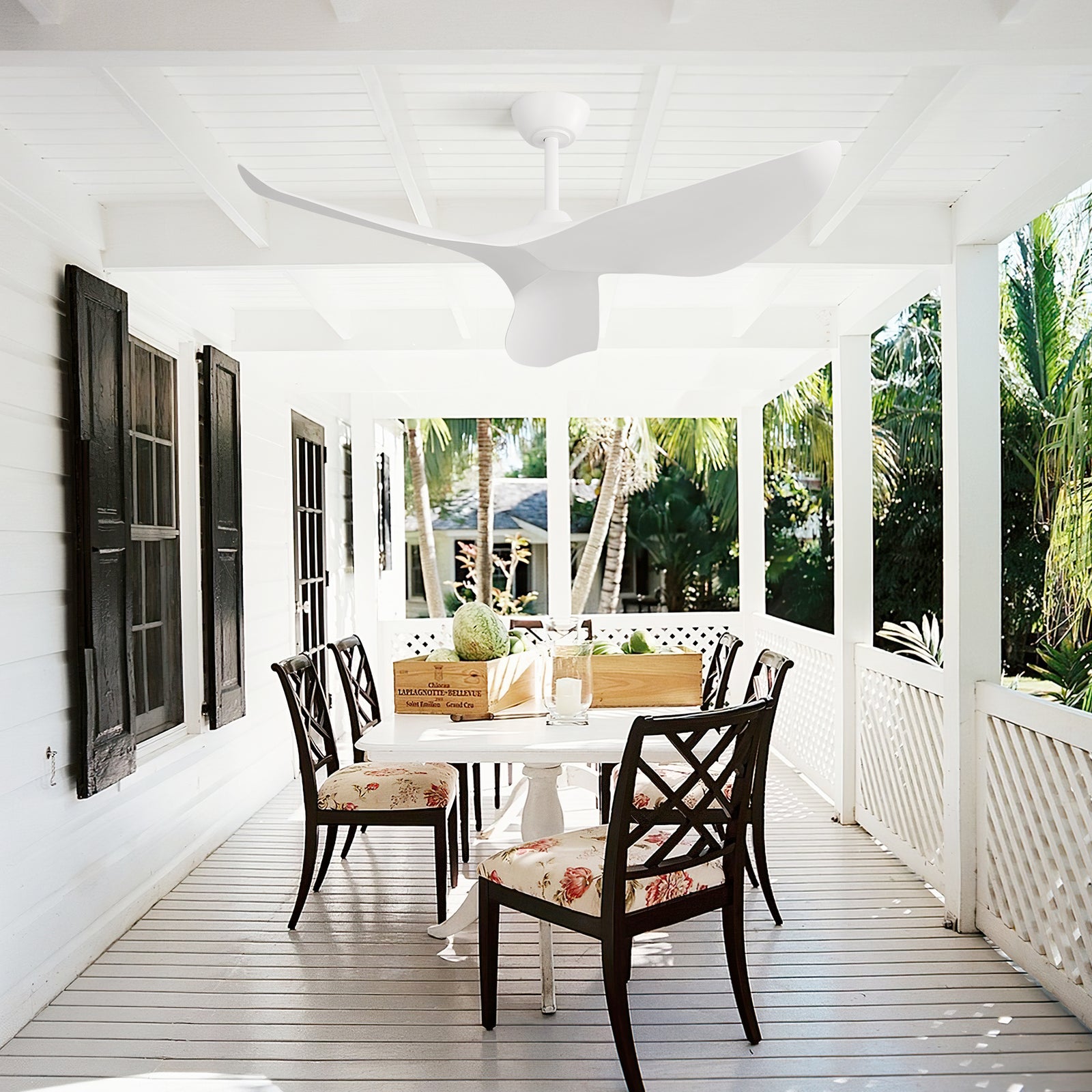 Nøordka Ceiling Fan Fixture Default 38" Modern Sleek White Ceiling Fan with Remote