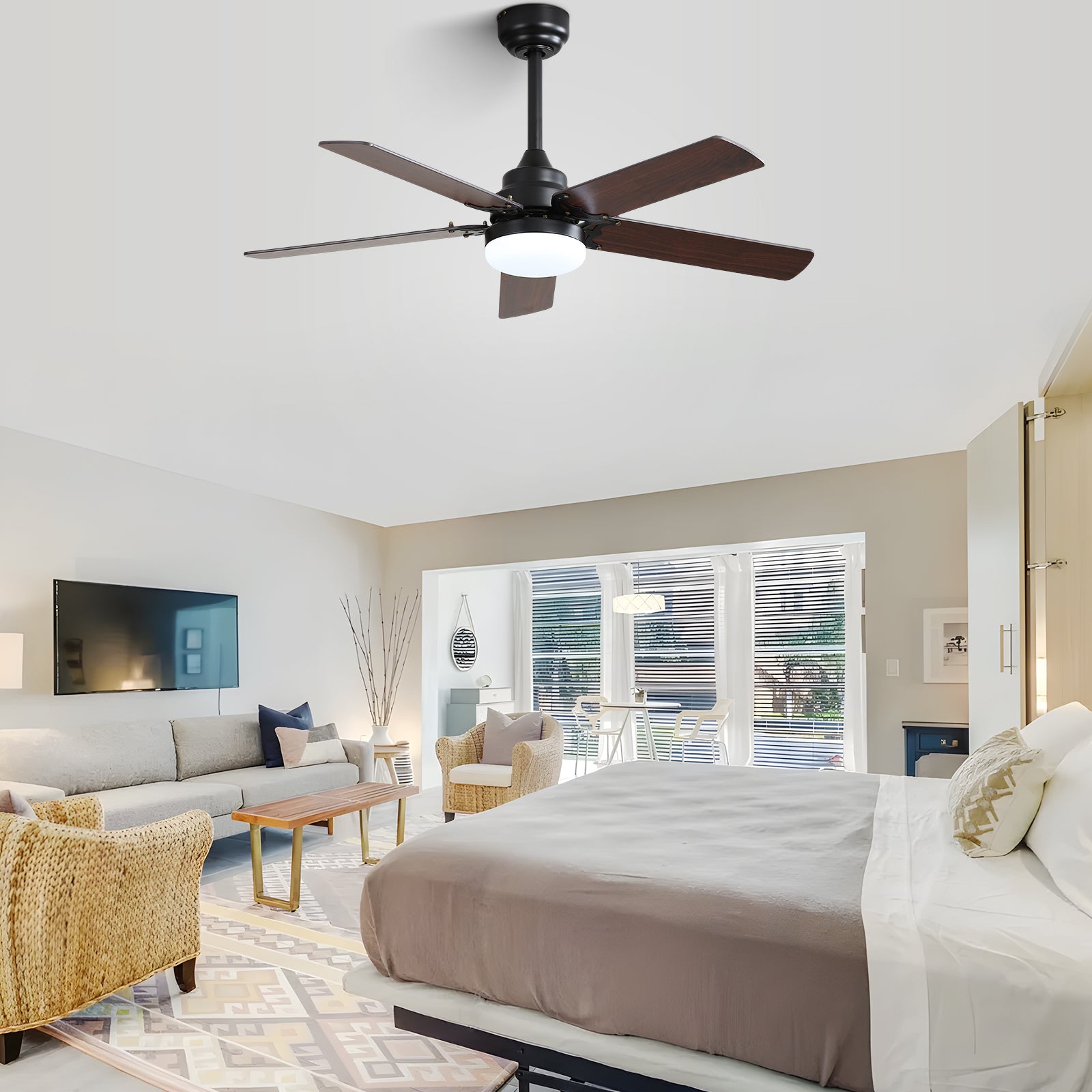 Nøordka Ceiling Fan Fixture Default 42" Nordic Inspired Black Ceiling Fan With Light