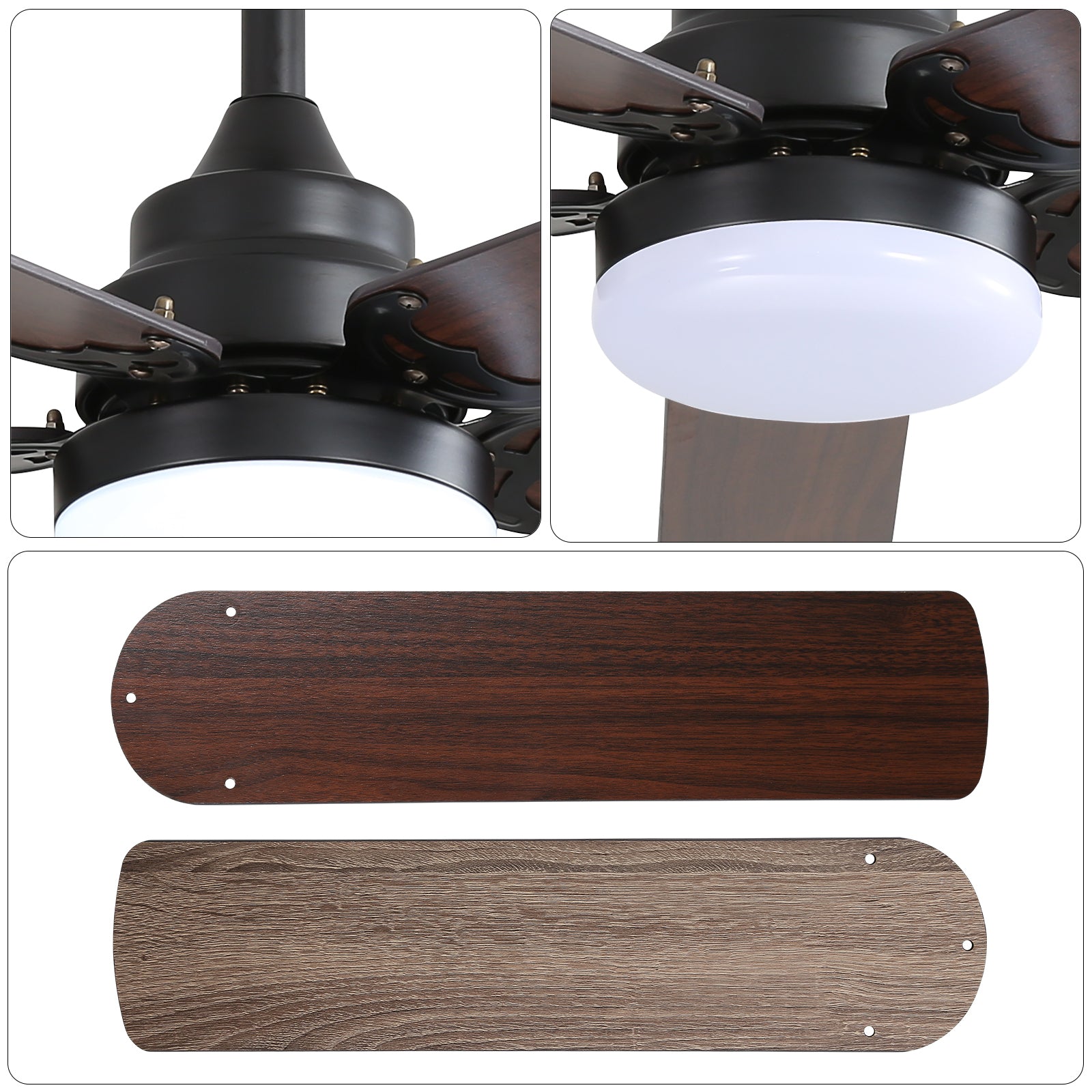Nøordka Ceiling Fan Fixture Default 42" Nordic Inspired Black Ceiling Fan With Light
